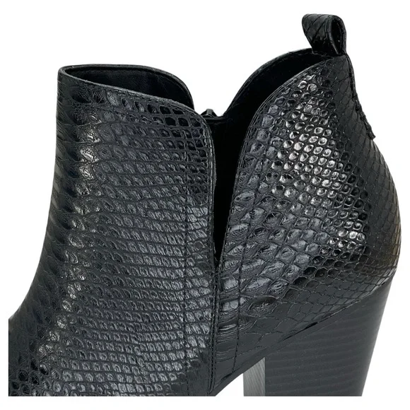 Sun + Stone Pollyy Black Faux Snakeskin Style Womens Ankle Boots Size 8.5M - Picture 8 of 13